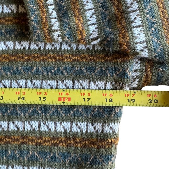 The Alpaca Connection Peru Handmade Stripped Button Front Cardigan Pockets - Picture 12 of 16